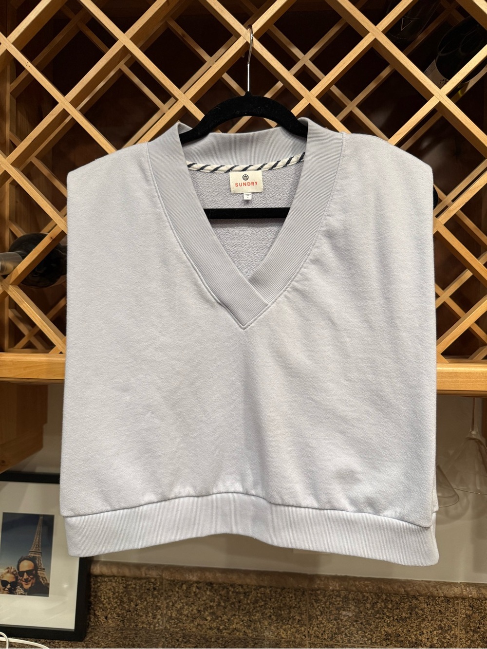 Sundry Light Gray V-Neck Pullover
